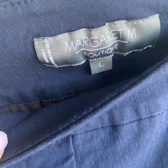 MARGARET M Slimming Pants Navy Ankle Dress Office Pull On Size Large Stretch - Picture 3 of 5